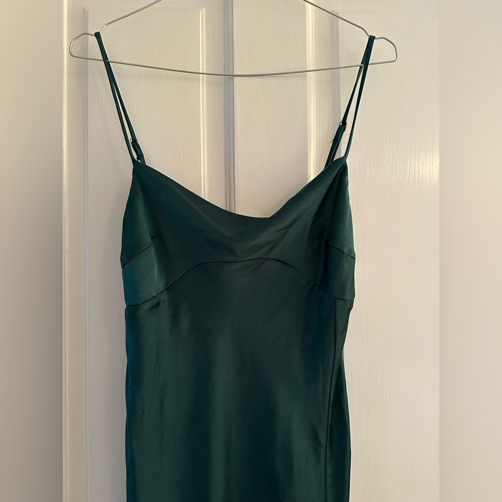 Princess Polly emerald satin midi dress